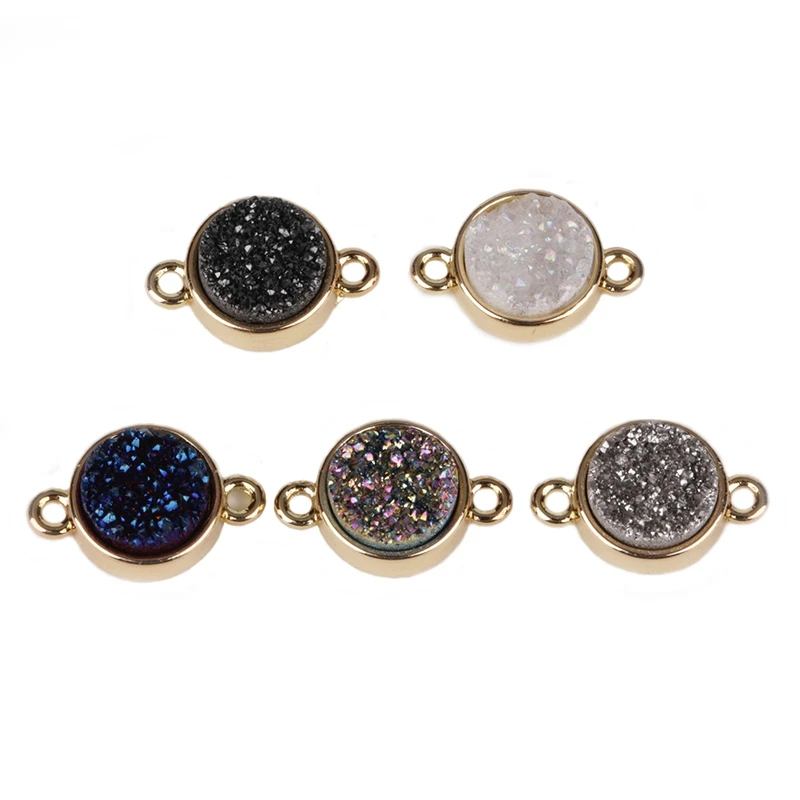 5 Pcs Mix Color Nature Stone Druzy Connector Gold/Silver-Filled Edgedouble Bail Loop Round Charms For Jewelry Making Wholesales
5 Pcs Mix Color Nature Stone Druzy Connector Gold/Silver-Filled Edgedouble Bail Loop Round Charms For Jewelry Making Wholesales