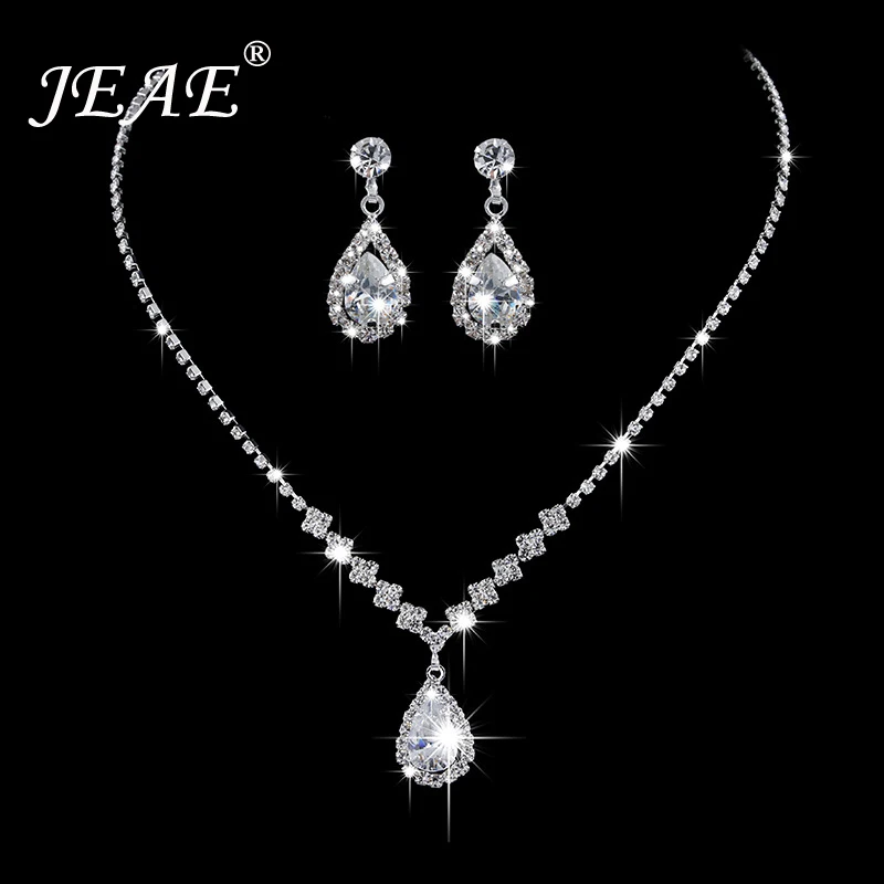 JEAE Classic Water Drop Necklace Earring Set For Women Bride Rhinestone Crystal Choker Necklace Jewelry Sets Wedding Accessories
JEAE Classic Water Drop Necklace Earring Set For Women Bride Rhinestone Crystal Choker Necklace Jewelry Sets Wedding Accessories