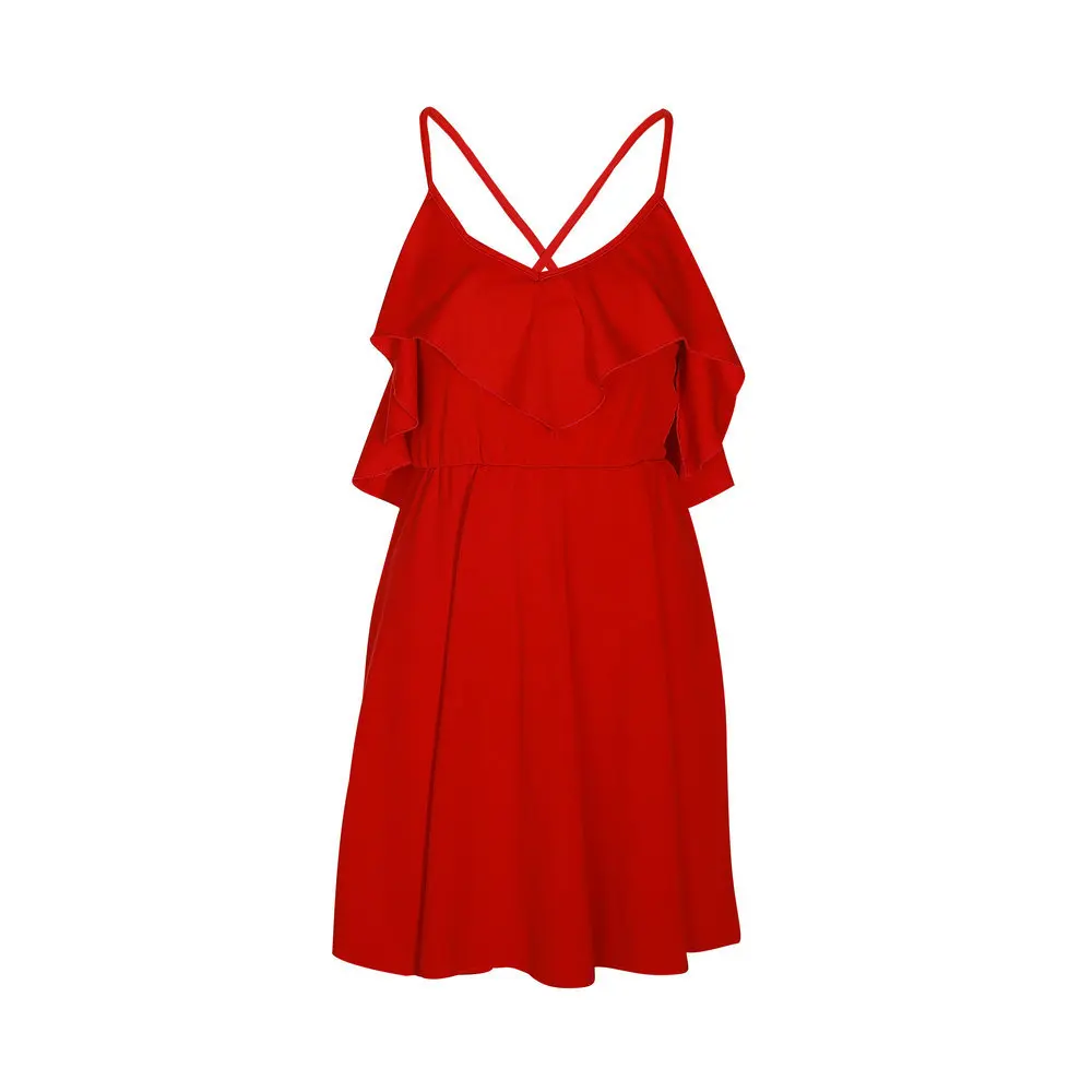 Женское платье с открытой спиной Lossky летнее красное винтажное мини v образным