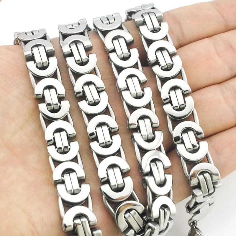ATGO 11mm Flat Byzantine Chain Men's Stainless Steel Necklaces Jewelry Accessories Rock Party Gift BN104
ATGO 11mm Flat Byzantine Chain Men's Stainless Steel Necklaces Jewelry Accessories Rock Party Gift BN104