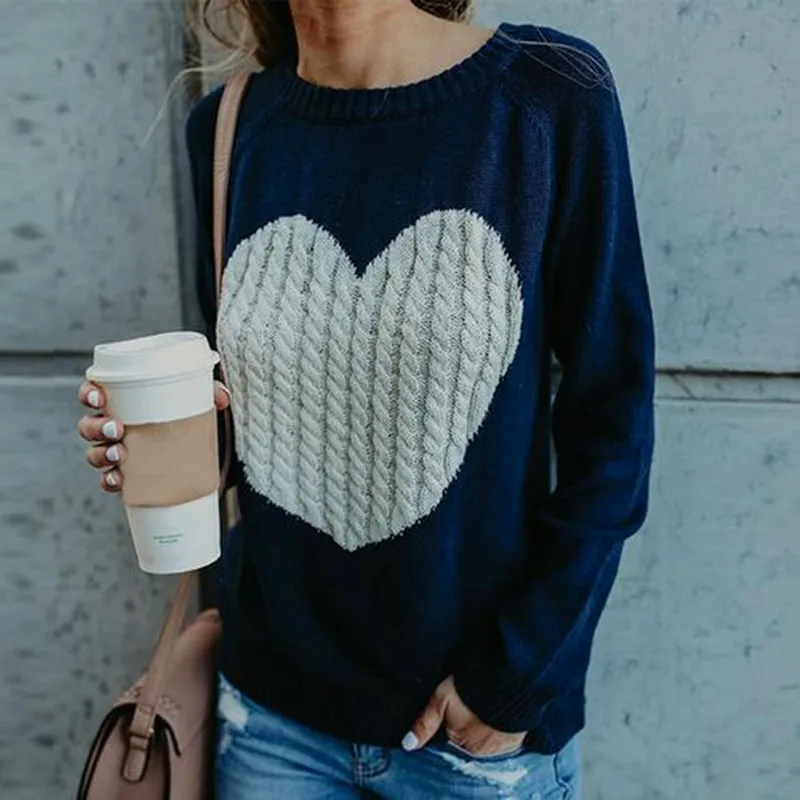 Wontive 2019 Autumn Winter Women Sweaters Heart Pattern Printed Long Sleeve Tops O-Neck Lovely Pullovers Knitted Loose Sweaters
Wontive 2019 Autumn Winter Women Sweaters Heart Pattern Printed Long Sleeve Tops O-Neck Lovely Pullovers Knitted Loose Sweaters