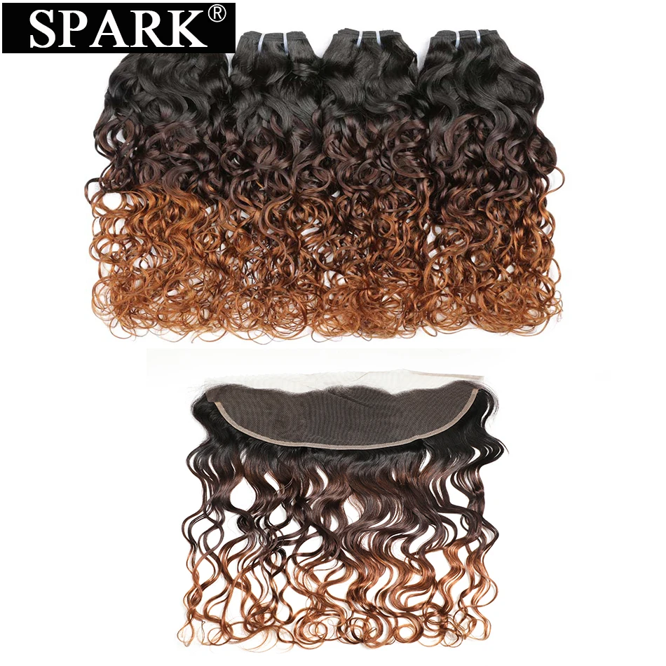 Spark Brazilian Water Wave Ombre Human Hair 3 Bundles With Closure 13x4 Ear to Ear Lace Frontal Bundles With Frontal Remy Hair
Spark Brazilian Water Wave Ombre Human Hair 3 Bundles With Closure 13x4 Ear to Ear Lace Frontal Bundles With Frontal Remy Hair