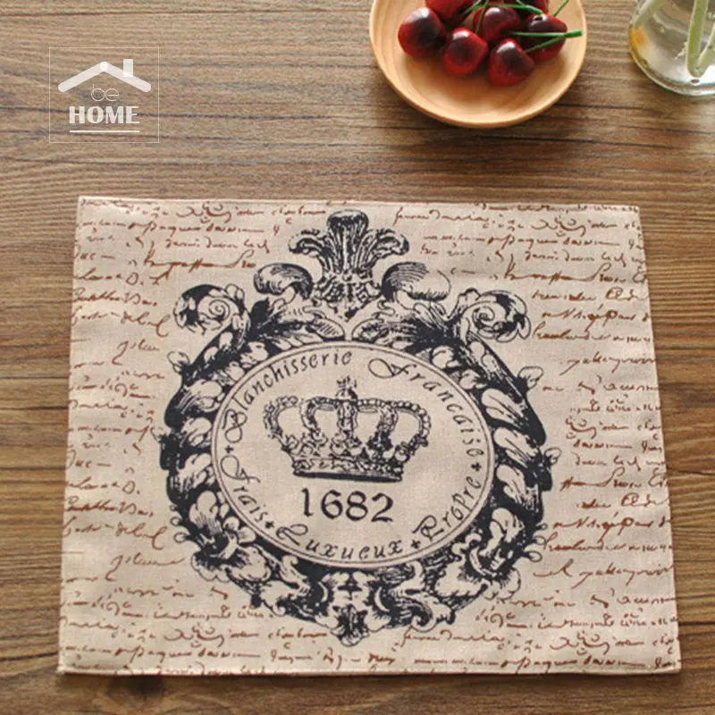 be Home High Quality Europe Style Cotton and Linen Vintage Crown decorative placemat for table
be Home High Quality Europe Style Cotton and Linen Vintage Crown decorative placemat for table