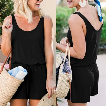 Gift Holiday Adjustable Waist Round Neck Loose Women Jumpsuit Rompers Daily Spaghetti Strap Solid Short Pants Beach Summer
Gift Holiday Adjustable Waist Round Neck Loose Women Jumpsuit Rompers Daily Spaghetti Strap Solid Short Pants Beach Summer