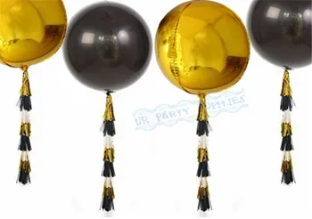 4 Sets Metallic Gold/Black Orb Round Balloon Party Bachelorette Wedding Bridal Shower Birthday Engagement Grand Event Decoration
4 Sets Metallic Gold/Black Orb Round Balloon Party Bachelorette Wedding Bridal Shower Birthday Engagement Grand Event Decoration