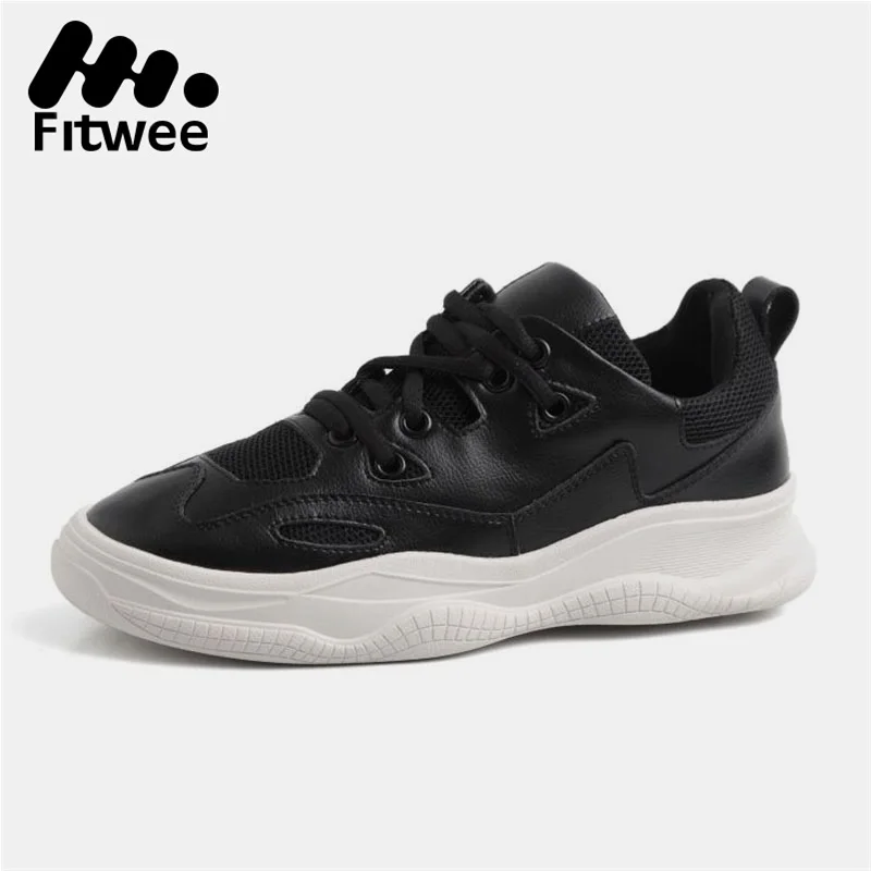 FitWee Running Shoes Women Genuine Leather White Sneakers Lace Up Flats Sport Footwear Women Outdoor Jogging Trainers Size 35-42 
FitWee Running Shoes Women Genuine Leather White Sneakers Lace Up Flats Sport Footwear Women Outdoor Jogging Trainers Size 35-42