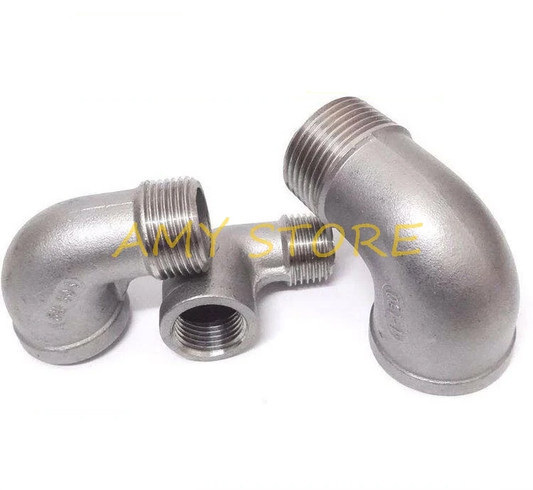 

1Pc SS304 Stainless Steel 90 degrees Elbow Pipe Fittings 1/4" 3/8" 1/2" 3/4" 1" 1-1/4" 1-1/2" 2" BSP Male to Female Threaded