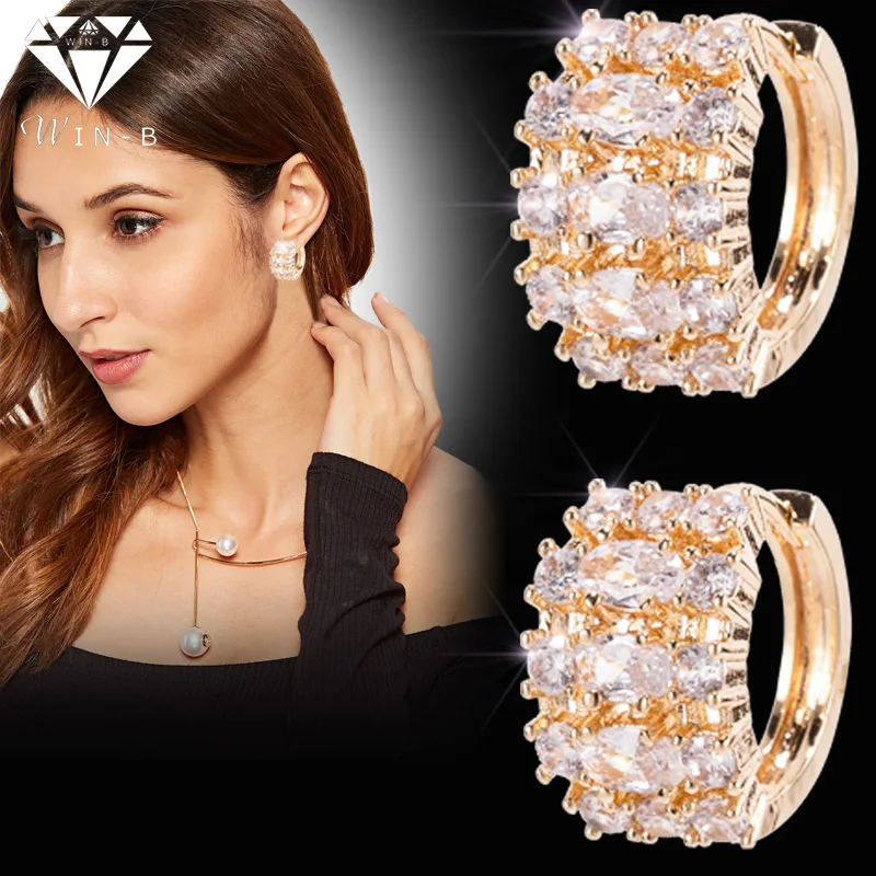 WIN-B Morden earrings women Charm Circle earrings gold round Cubic Zirconia earrings for lady party decorations shiny Jewerly
WIN-B Morden earrings women Charm Circle earrings gold round Cubic Zirconia earrings for lady party decorations shiny Jewerly