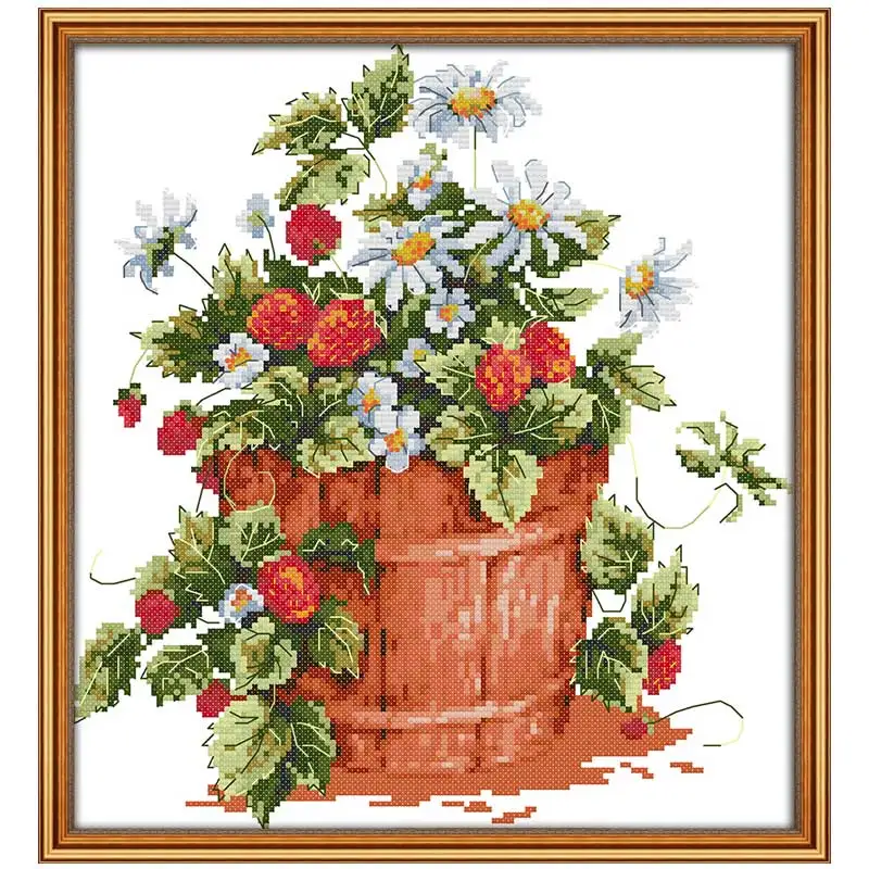 oneroom Strawberry flower painting counted 11CT 14CT Cross Stitch Set Wholesale DIY Cross-stitch Kit Embroidery Needlework J432
oneroom Strawberry flower painting counted 11CT 14CT Cross Stitch Set Wholesale DIY Cross-stitch Kit Embroidery Needlework J432
