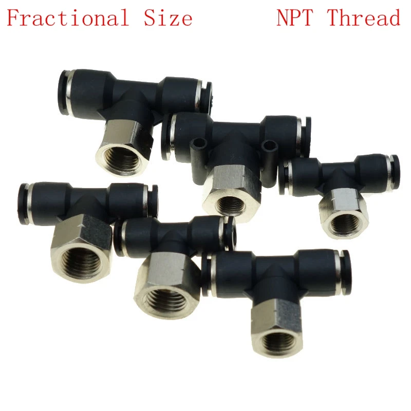 Air Pneumatic Push In Fitting Female Branch Tee For Fractional Tube 1/4" 5/16" 3/8" OD * 1/8" 1/4" Female NPT
Air Pneumatic Push In Fitting Female Branch Tee For Fractional Tube 1/4" 5/16" 3/8" OD * 1/8" 1/4" Female NPT