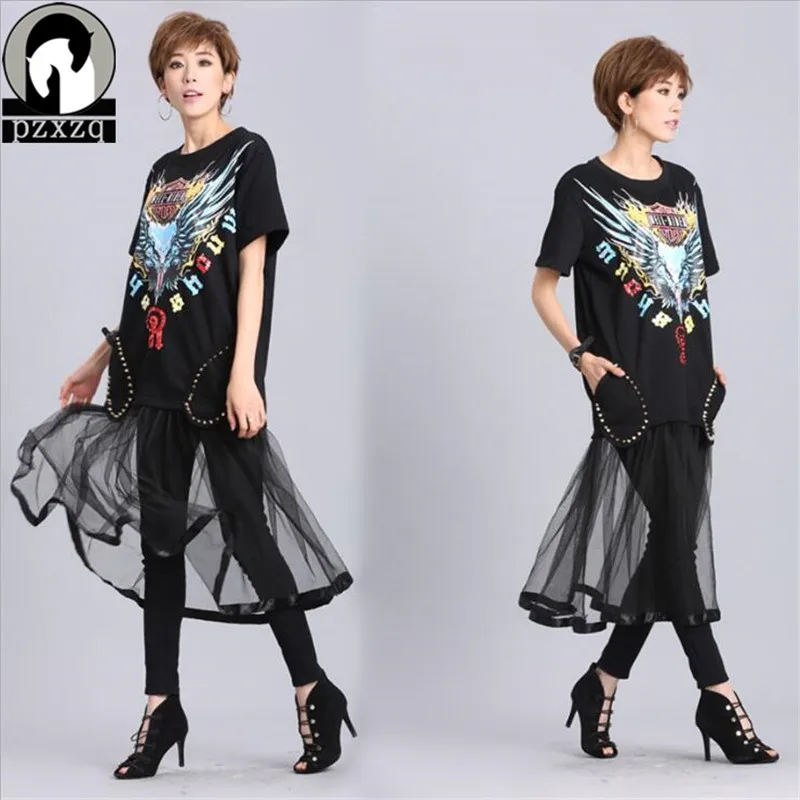 Harajuku Hip-hop Summer New T Shirt Women Eagle Letter Print Sequins Bead Mesh Short Sleeve Long Section T Shirt Camisas Mujer
Harajuku Hip-hop Summer New T Shirt Women Eagle Letter Print Sequins Bead Mesh Short Sleeve Long Section T Shirt Camisas Mujer