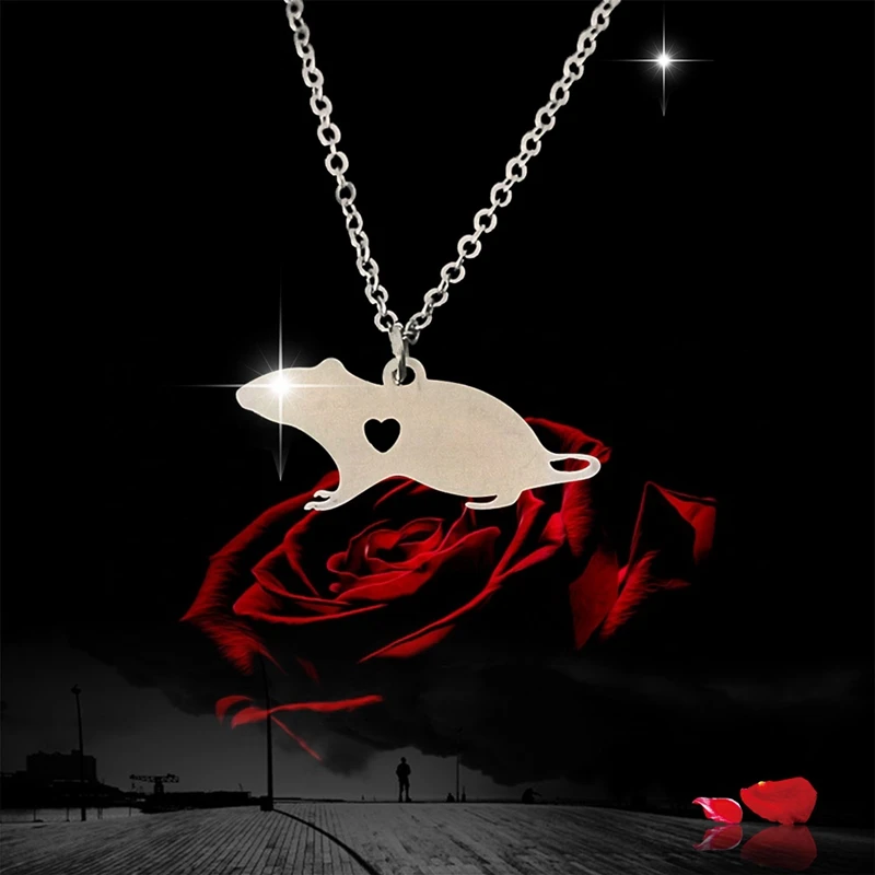 Stainless Steel Cute Mouse Necklace Rat Pendant Necklace Animal Necklace Fashion Jewelry For Women Fashion Accessories
Stainless Steel Cute Mouse Necklace Rat Pendant Necklace Animal Necklace Fashion Jewelry For Women Fashion Accessories