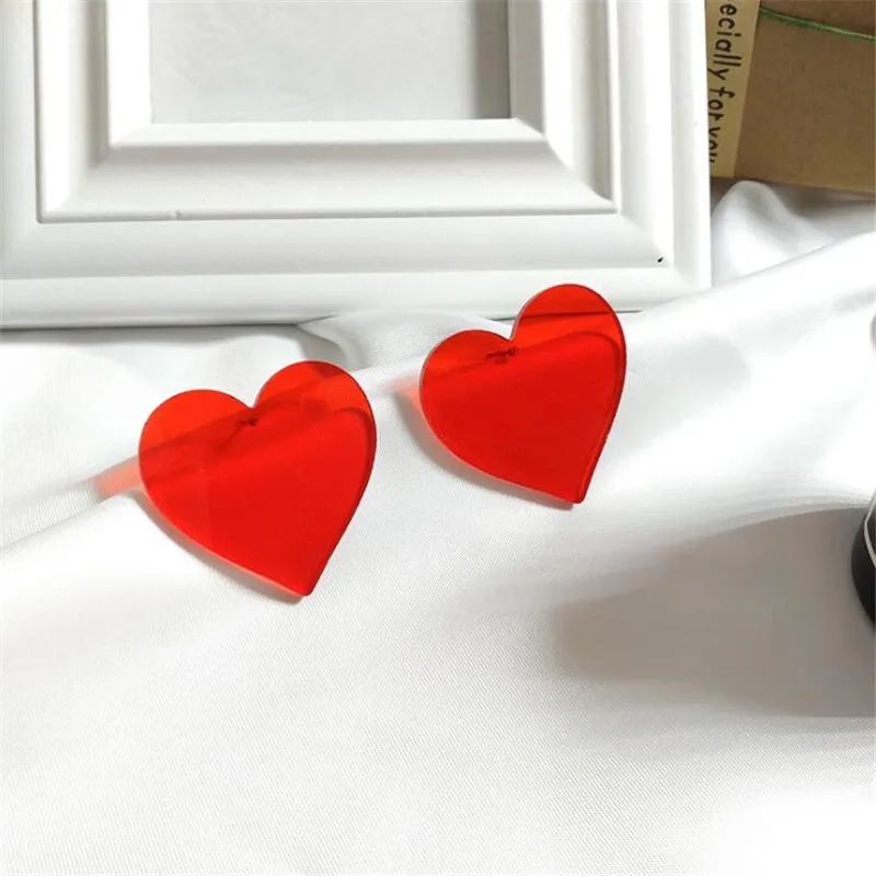 Fashion Acrylic Romantic Heart Earring For Women Chic Brincos Vintage Red Color Big Round Stud Earrings Simple Party Jewelry Hot
Fashion Acrylic Romantic Heart Earring For Women Chic Brincos Vintage Red Color Big Round Stud Earrings Simple Party Jewelry Hot