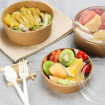 Disposable green bagged vegetable and fruit kraft sala paper bowl 750-1000ML,300 pieces/carton
Disposable green bagged vegetable and fruit kraft sala paper bowl 750-1000ML,300 pieces/carton