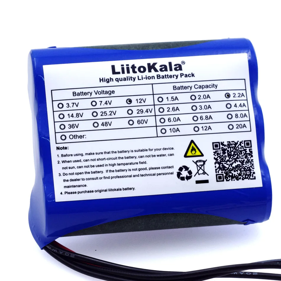 Liitokala 12V 2200mAh lithium-ion Battery 12.6 V to 11.1 V CCTV Camera Rechargeable battery pack 18650 batteries
Liitokala 12V 2200mAh lithium-ion Battery 12.6 V to 11.1 V CCTV Camera Rechargeable battery pack 18650 batteries