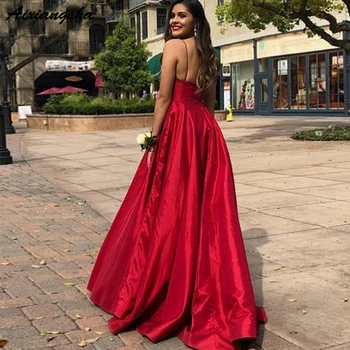Sexy Red Evening Dress 2019 V-neck Backless Prom Gown Prom Party Satin Dress Abiye robe femme long dresses evening robe de
Sexy Red Evening Dress 2019 V-neck Backless Prom Gown Prom Party Satin Dress Abiye robe femme long dresses evening robe de