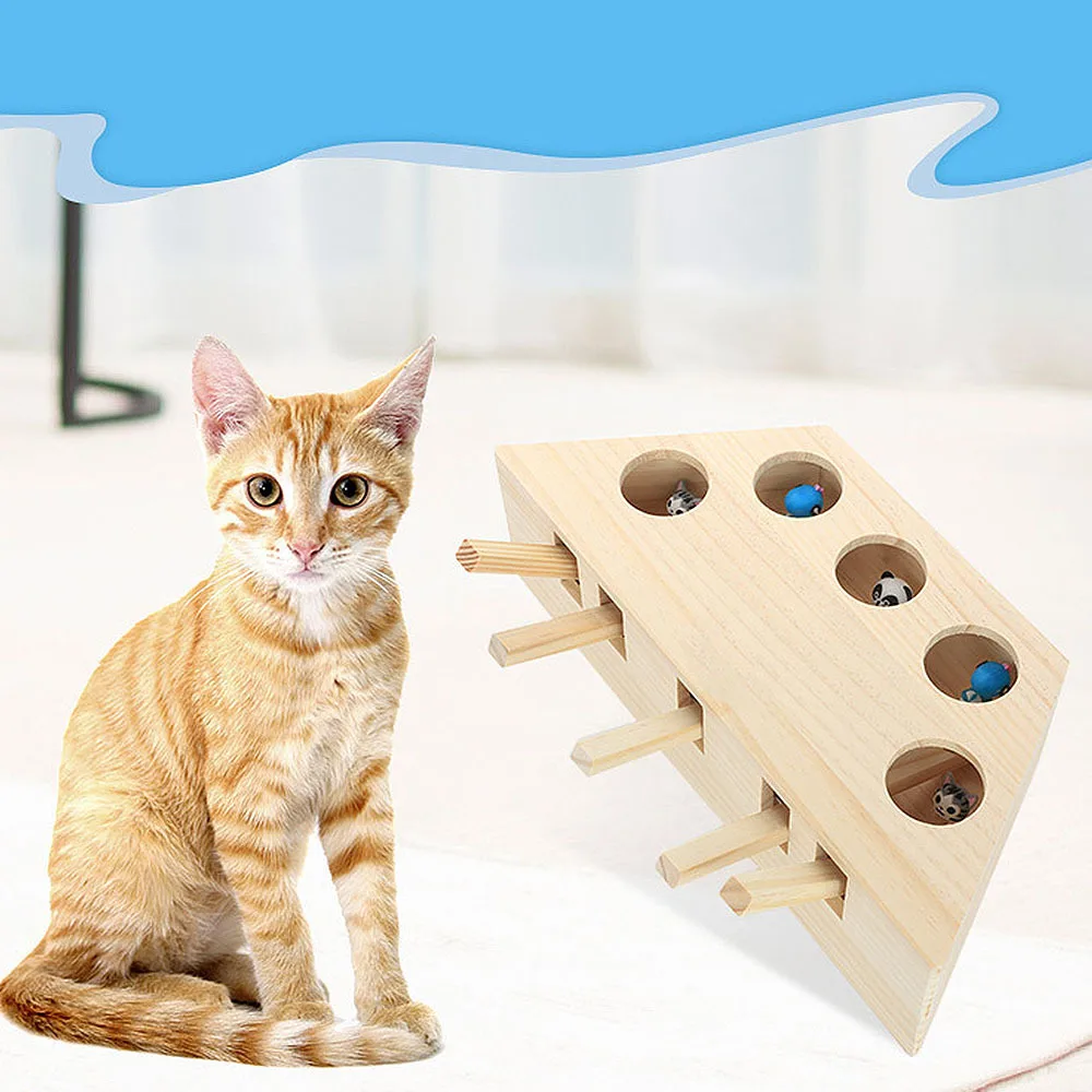 Wooden Interactive Maze Pet Hit Hamster With Five Holes Mouse Hole Catch Bite Catnip Funny Toy
Wooden Interactive Maze Pet Hit Hamster With Five Holes Mouse Hole Catch Bite Catnip Funny Toy