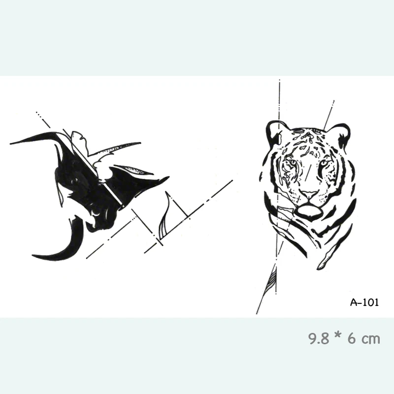 Тигр бык водостойкие временные татуировки наклейки для взрослых детей боди-арт