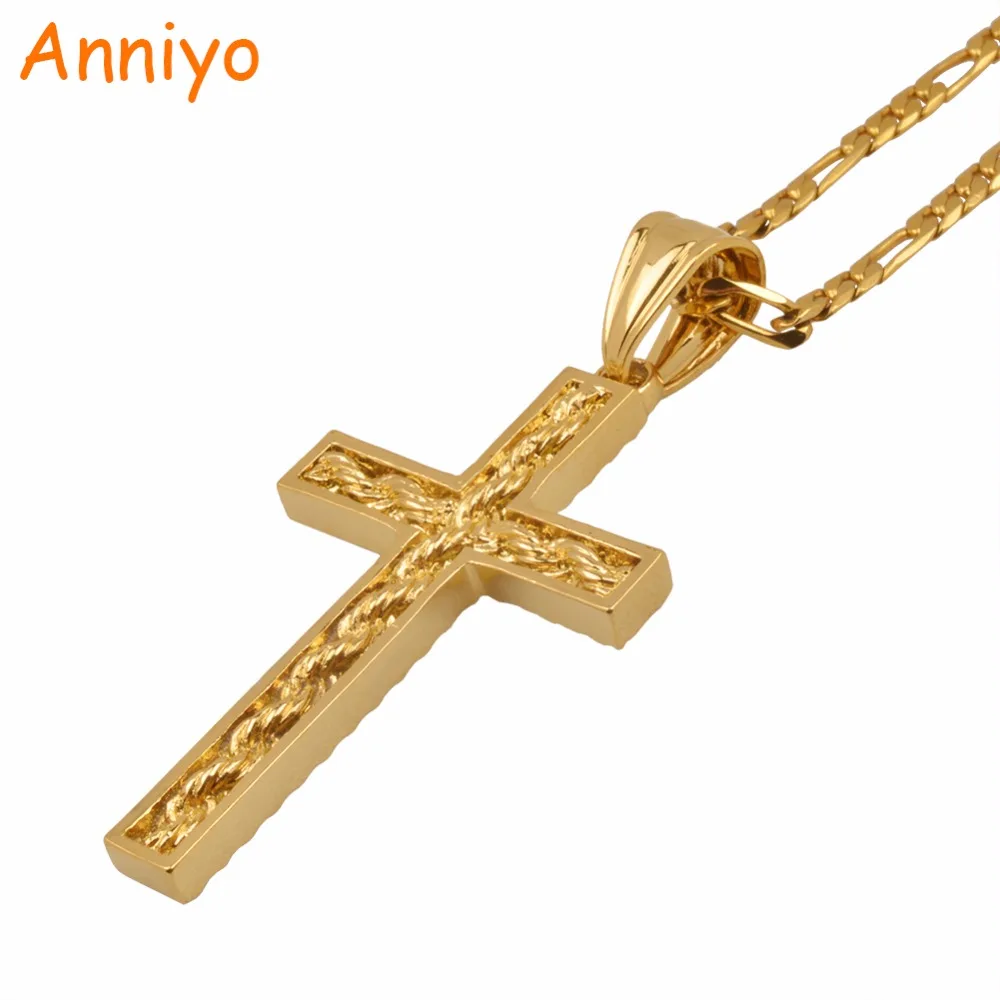 Anniyo Gold Color Cross Pendant Necklace for Women Charms Crosses Jewelry Men Christianity Crucifix Religious Gifts #065702
Anniyo Gold Color Cross Pendant Necklace for Women Charms Crosses Jewelry Men Christianity Crucifix Religious Gifts #065702