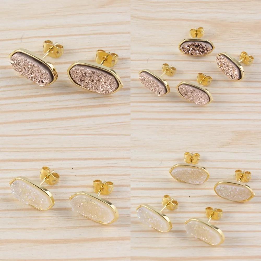 Kraft-beads Light Yellow Gold Color New Stylish Irregular Shape Quartz Crystal Stud Earrings For Women
Kraft-beads Light Yellow Gold Color New Stylish Irregular Shape Quartz Crystal Stud Earrings For Women