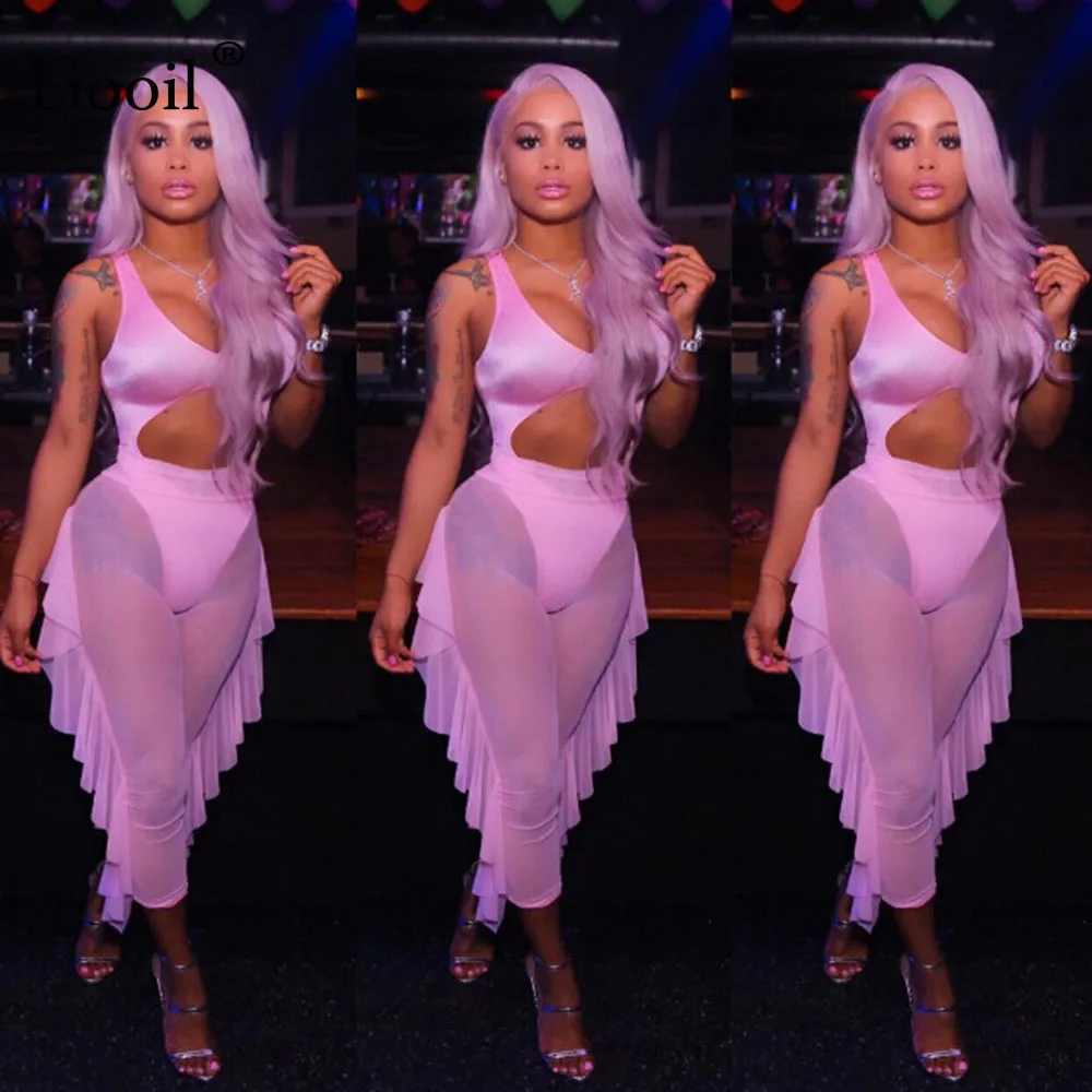 pink mesh jumpsuit