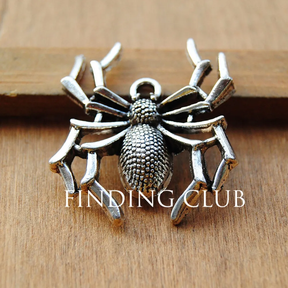 10pcs Antique Silver Spider Charms Pendants Creepy Halloween Scary Charms DIY jewelry making A596
10pcs Antique Silver Spider Charms Pendants Creepy Halloween Scary Charms DIY jewelry making A596