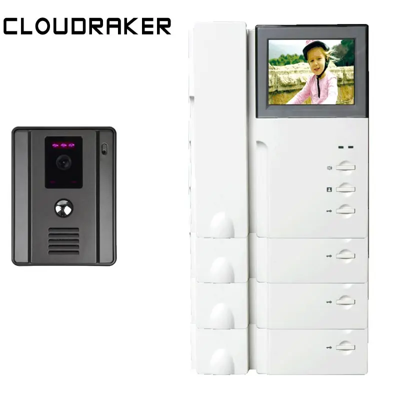 CLOUDRAKER Video Door Phone 4x Telephone Monitor 4.3'' with 1x Wired Camera Video Intercom System Night Vision Unlock
CLOUDRAKER Video Door Phone 4x Telephone Monitor 4.3'' with 1x Wired Camera Video Intercom System Night Vision Unlock