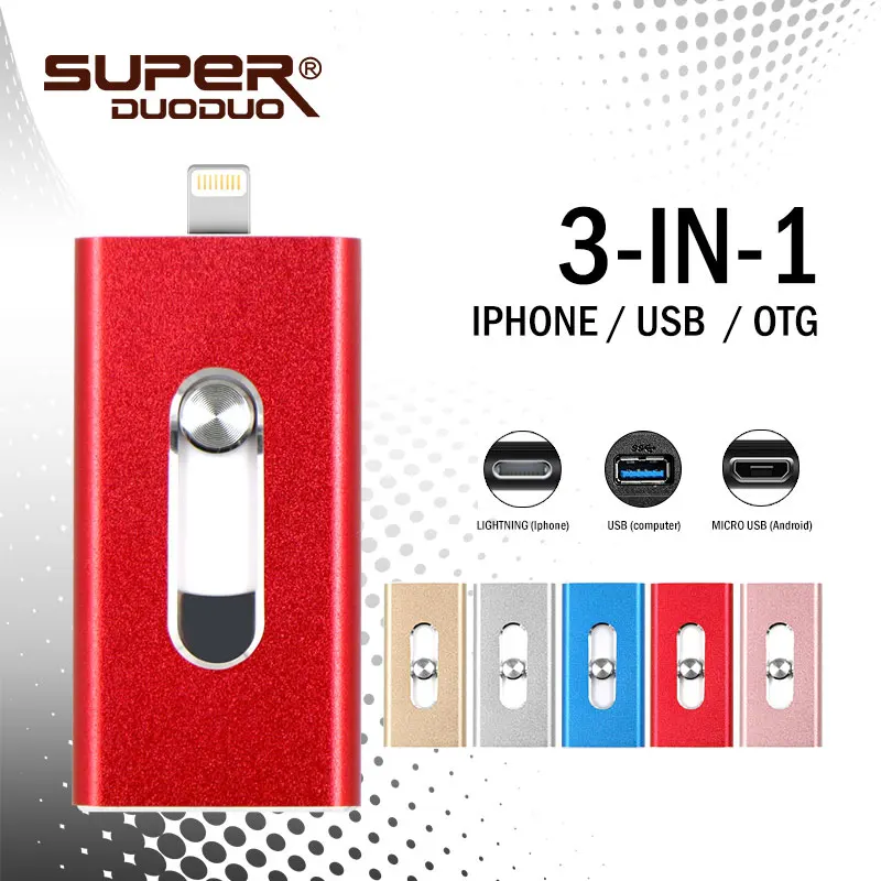 Hot! Usb Flash Drive 16G/32G/64G/128G Pen drive HD external storage memory stick For iphone8 X Plus 6 6s Plus 9 ipad Pendrive
Hot! Usb Flash Drive 16G/32G/64G/128G Pen drive HD external storage memory stick For iphone8 X Plus 6 6s Plus 9 ipad Pendrive