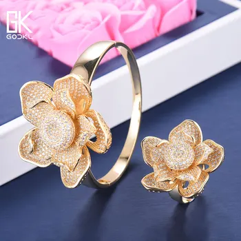 GODKI Super Flowers Leaf Luxury Full Micro Cubic Zirconia Geometry Bangle Ring Sets For Women Wedding Dubai Bridal Jewelry Sets
GODKI Super Flowers Leaf Luxury Full Micro Cubic Zirconia Geometry Bangle Ring Sets For Women Wedding Dubai Bridal Jewelry Sets