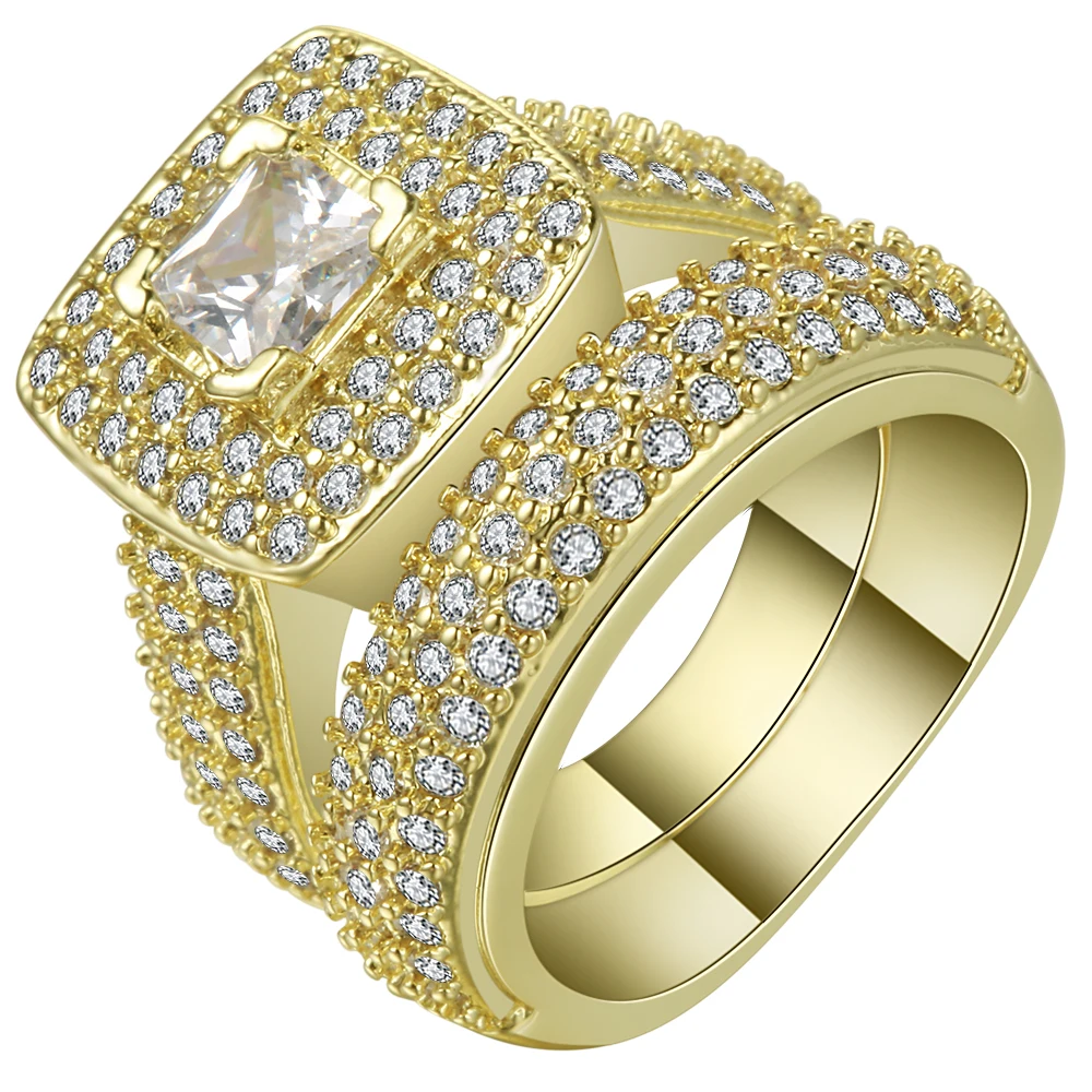 Фото Женское Обручальное кольцо с австрийскими кристаллами Anel золотистого и