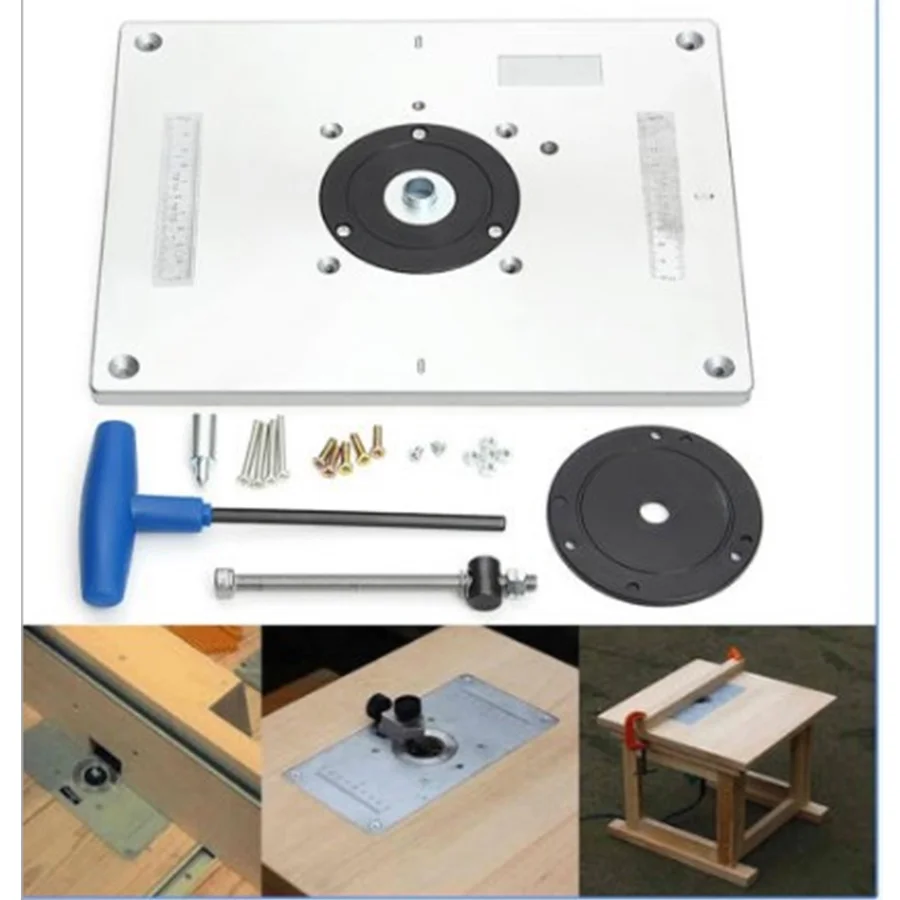 Aluminum Alloy Router Table Inrt Plate With a Bushing For Router Trimmers Models Engrving Machine DIY Woodworking Benches
Aluminum Alloy Router Table Inrt Plate With a Bushing For Router Trimmers Models Engrving Machine DIY Woodworking Benches