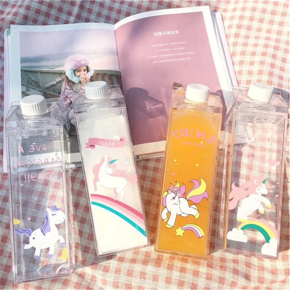Square Rainbow Unicorn 500ml Water bottles Milk Box Shape Transparent Plastic Cartoon Bottle Coffee Beer Gift Home Drinkware
Square Rainbow Unicorn 500ml Water bottles Milk Box Shape Transparent Plastic Cartoon Bottle Coffee Beer Gift Home Drinkware
