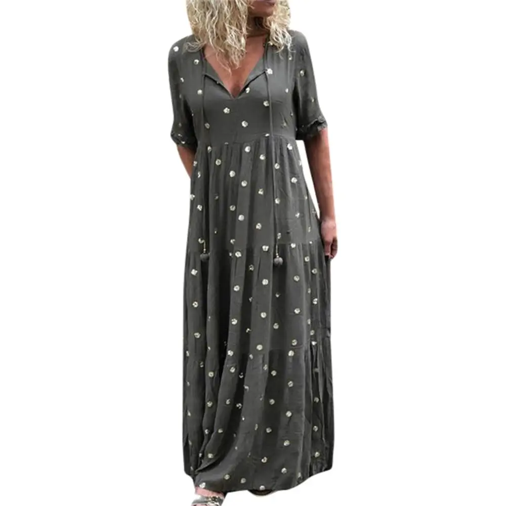 Women Fashion Polka Dot Printed Dress Cold Shoulder Lace Ruffle Bow Dress long Beach V-neck Casual Vestidos sukienki
Women Fashion Polka Dot Printed Dress Cold Shoulder Lace Ruffle Bow Dress long Beach V-neck Casual Vestidos sukienki