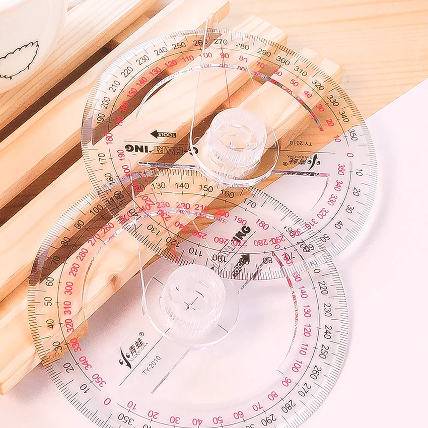 Plastic 360 Degree Protractor with Swing Arm Math Protractors for Angle Measurement Student School Office Supply, Clear
Plastic 360 Degree Protractor with Swing Arm Math Protractors for Angle Measurement Student School Office Supply, Clear