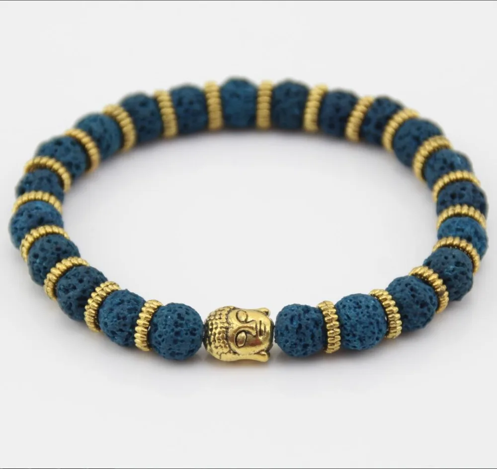 The most selling blue and green volcanic stone bracelets, men and women's ancient gold Buddha head bracelet bb0749
The most selling blue and green volcanic stone bracelets, men and women's ancient gold Buddha head bracelet bb0749