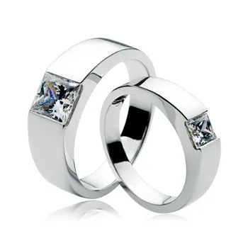 Positive Brand Moissanite His and Her Jewelry 18K White Gold Couple Rings Fine Diamond Solitaire Princess Couple Ring Lover
Positive Brand Moissanite His and Her Jewelry 18K White Gold Couple Rings Fine Diamond Solitaire Princess Couple Ring Lover