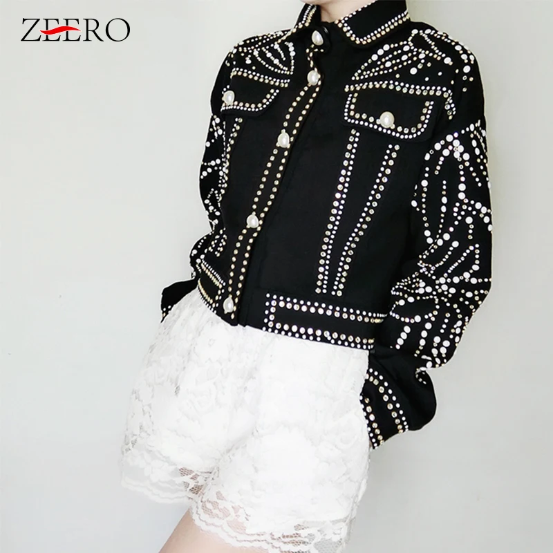 Womens Punk Style Denim Jacket Loose Long Sleeve Single Breasted Pearls Diamonds Coat Female 2019 Autumn Streetwear Jean Jacket
Womens Punk Style Denim Jacket Loose Long Sleeve Single Breasted Pearls Diamonds Coat Female 2019 Autumn Streetwear Jean Jacket