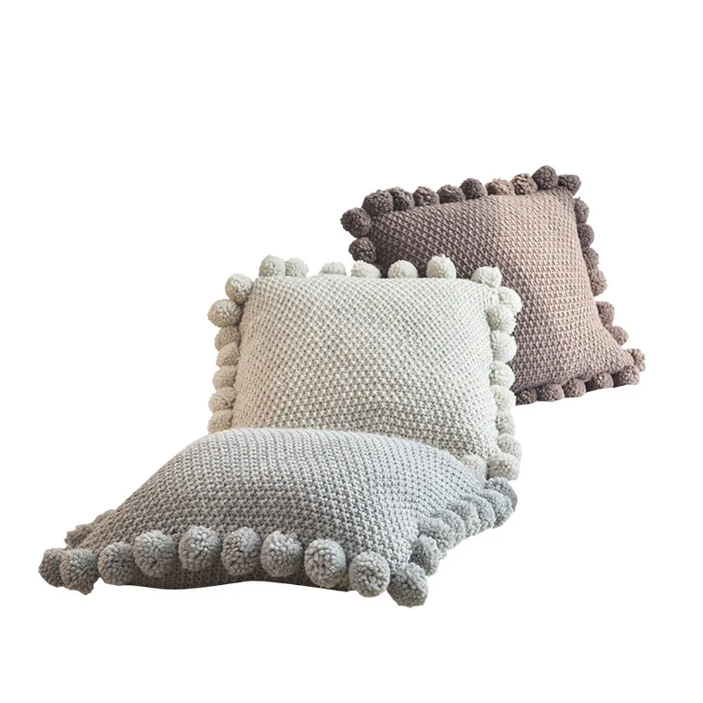 18" Acrylic Knitted Square Decorative Cushion Cover Cute Plush Ball Sofa Bed Room Textile Adult Child Lover Beauty Home Decor
18" Acrylic Knitted Square Decorative Cushion Cover Cute Plush Ball Sofa Bed Room Textile Adult Child Lover Beauty Home Decor