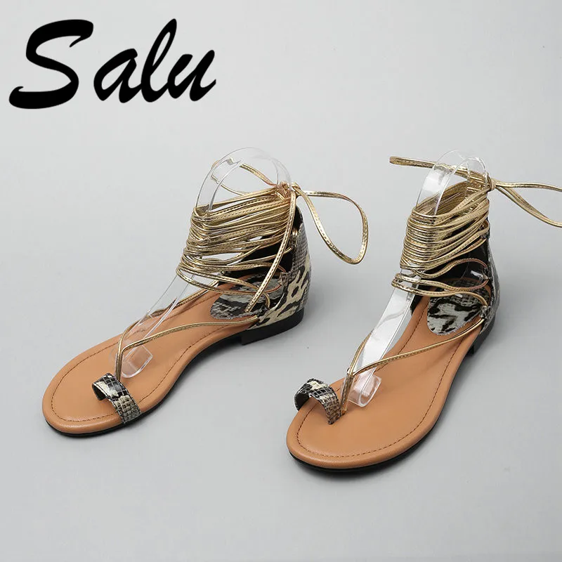 Salu High Quality Genuine Leather Sandals Fashion Ankle Strap Thin Heels Solid New Shoes Comfortable Leisure Flat Sandals
Salu High Quality Genuine Leather Sandals Fashion Ankle Strap Thin Heels Solid New Shoes Comfortable Leisure Flat Sandals