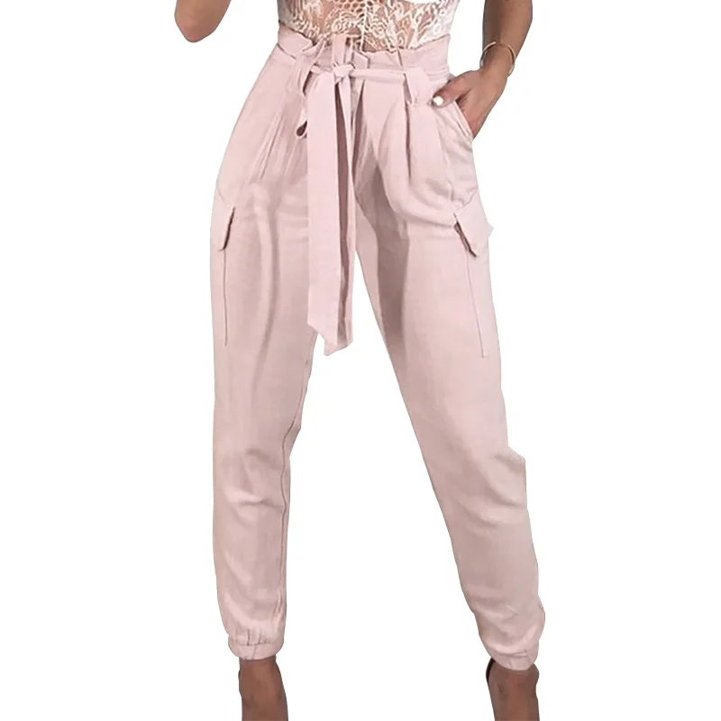 High Waist Harem Pants Women Fashion Ruffle Bandage Lace Up Fitted Trousers White Pink Casual Loose Summer Clothes Streetwear
High Waist Harem Pants Women Fashion Ruffle Bandage Lace Up Fitted Trousers White Pink Casual Loose Summer Clothes Streetwear
