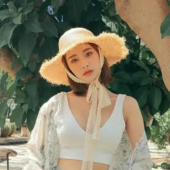 Women Summer Beach Raffia Black White Ribbon Hat Bow Raffia Hat Temperament Flat Straw Hats
Women Summer Beach Raffia Black White Ribbon Hat Bow Raffia Hat Temperament Flat Straw Hats