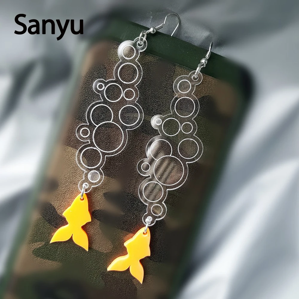 Lovely Transparent Blow Bubbles Goldfish Long Acrylic Drop Earrings Personalized Tassel Earrings for Women Girl Fashion Jewelry
Lovely Transparent Blow Bubbles Goldfish Long Acrylic Drop Earrings Personalized Tassel Earrings for Women Girl Fashion Jewelry