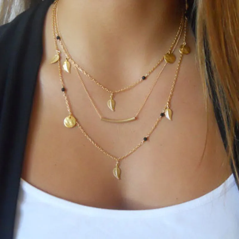 European and American fashion crystal sequins, leaf necklaces, temperament, trend, multi metal chain necklace Necklace swqucl
European and American fashion crystal sequins, leaf necklaces, temperament, trend, multi metal chain necklace Necklace swqucl