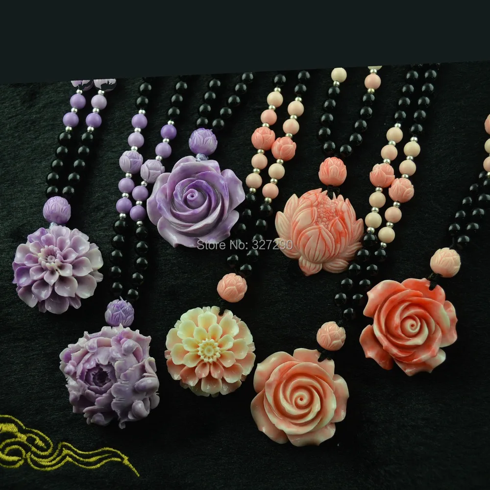 10PCS 2015 New Arrival Synthesis Tridacna Flower Carved Pendant 20'' Black Stone Beads Long Chain Necklace
10PCS 2015 New Arrival Synthesis Tridacna Flower Carved Pendant 20'' Black Stone Beads Long Chain Necklace