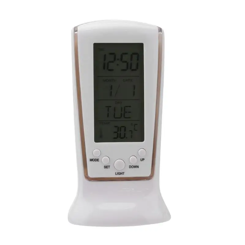Mini Electronic Desktop Clock Blue Backlight Digital Music Snooze Alarm Clock Calendar Thermometer Table Clock Watch
Mini Electronic Desktop Clock Blue Backlight Digital Music Snooze Alarm Clock Calendar Thermometer Table Clock Watch