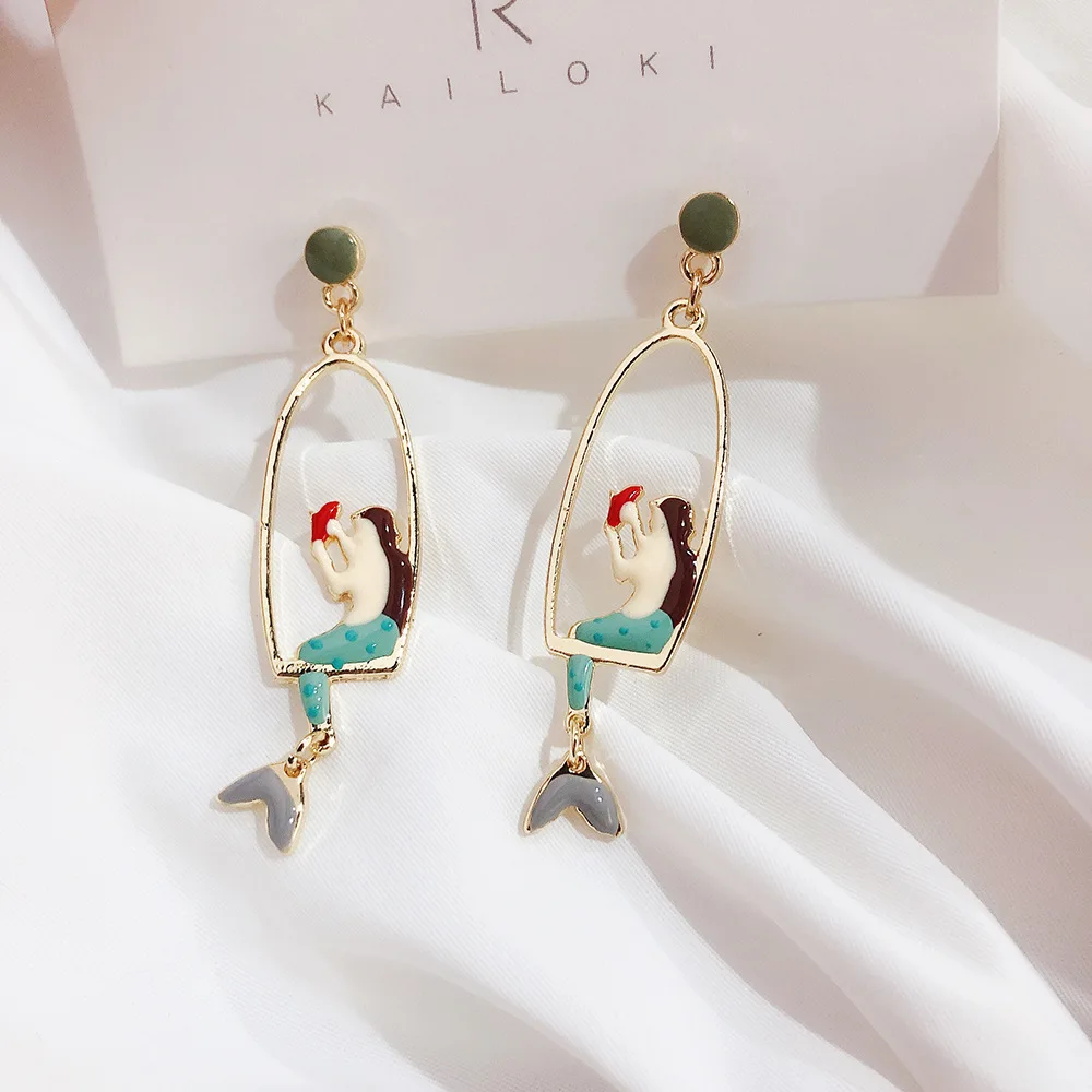 Ins Original Design Korean Style Trendy Earrings Mermaid Shape Novelty Abstract Art Trendy Drop Earrings For Women Cute Eardrop
Ins Original Design Korean Style Trendy Earrings Mermaid Shape Novelty Abstract Art Trendy Drop Earrings For Women Cute Eardrop