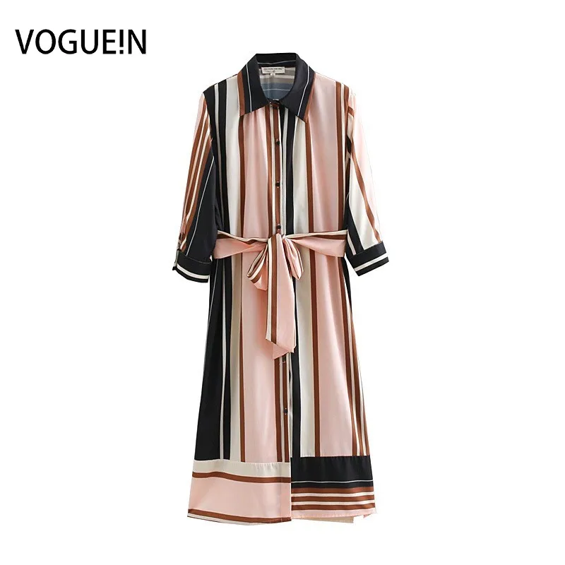 VOGUEIN New Womens Vintage Elegant Striped Print Tie Belt 3/4 Sleeve Midi Dress Wholesale
VOGUEIN New Womens Vintage Elegant Striped Print Tie Belt 3/4 Sleeve Midi Dress Wholesale