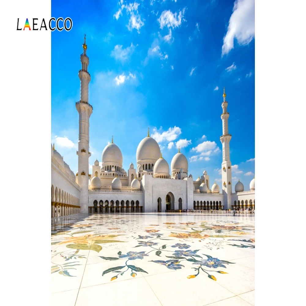 Laeacco Holy Mosque Blue Sky White Cloud Flower Floor Photography Backgrounds Customized Photographic Backdrops For Photo Studio
Laeacco Holy Mosque Blue Sky White Cloud Flower Floor Photography Backgrounds Customized Photographic Backdrops For Photo Studio