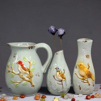Creative Home In Nordic Simple High Temperature Ceramics Make Three-piece Set of Old Painted Retro-ancient Stereo Bird Vase
Creative Home In Nordic Simple High Temperature Ceramics Make Three-piece Set of Old Painted Retro-ancient Stereo Bird Vase