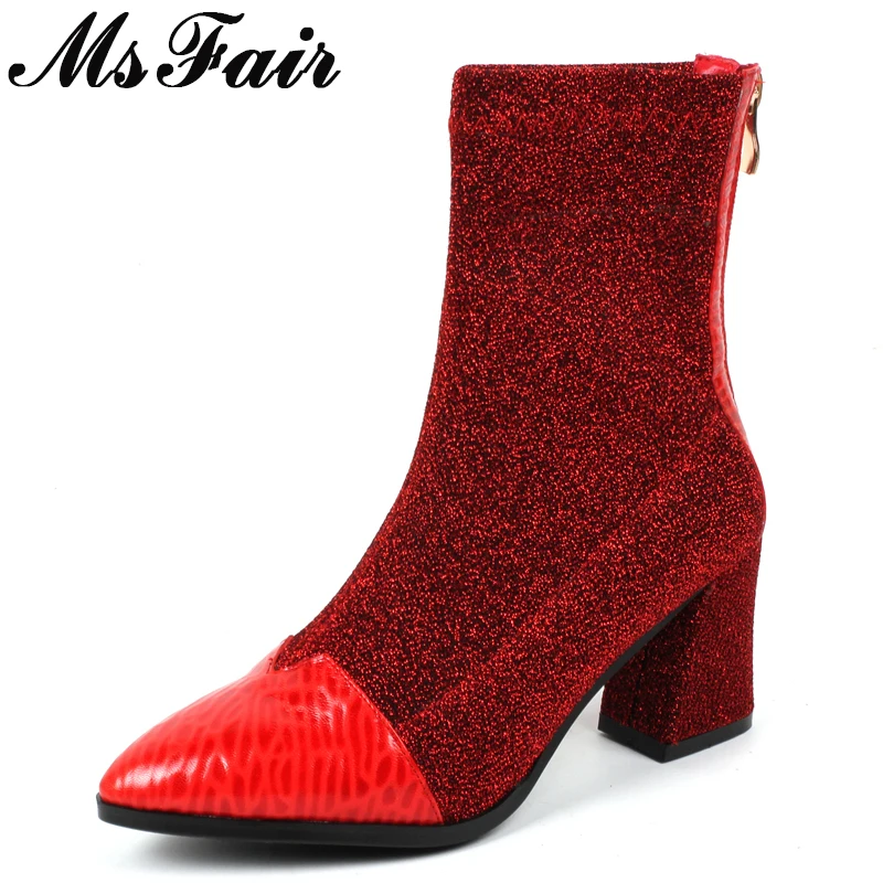 MSFAIR Pointed Toe High Heel Women Ankle Boots Fashion Concise Zipper Square heel Boots Women Shoes Short Plush Boot Shoes Woman
MSFAIR Pointed Toe High Heel Women Ankle Boots Fashion Concise Zipper Square heel Boots Women Shoes Short Plush Boot Shoes Woman